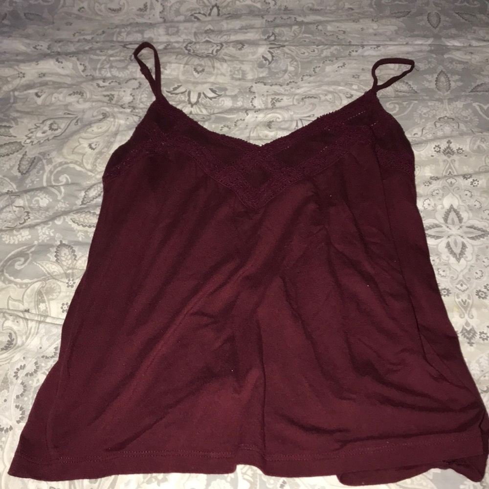 dark red tank top